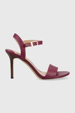 Kožené sandále Lauren Ralph Lauren Gwen fialová farba, 802836571004