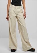 Women's High Canvas Mixed Wide Trousers Made of Soft Grass