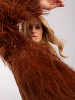 Light brown fur transitional jacket without hood