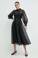 Šaty Nissa čierna farba, maxi, áčkový strih, RC14863