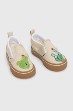 Detské tenisky Vans Slip-On V Cactus béžová farba