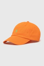 Bavlněná baseballová čepice Polo Ralph Lauren oranžová barva, s aplikací, 710667709