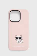 Obal na telefon Karl Lagerfeld Iphone 14 Pro 6,1" růžová barva