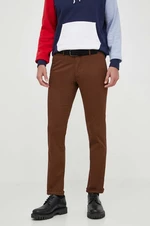 Kalhoty Polo Ralph Lauren pánské, hnědá barva, přiléhavé, 710644988