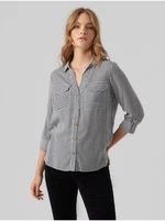 Women's White and Blue Striped Blouse Vero Moda Bumpy - Women's