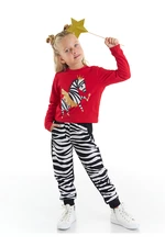 Denokids Ballerina Zebra Girls' T-shirt and Pants Set