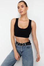 Trendyol Black Strap Crop Ribbed Flexible Knitted Undershirt