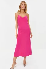 Trendyol Fuchsia Stone Accessory Detail Elegant Evening Dress