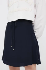 Sukňa Tommy Hilfiger tmavomodrá farba, mini, áčkový strih