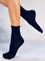 Černé ponožky s pleteným vzorem 01