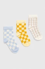 Dětské ponožky United Colors of Benetton 3-pack žlutá barva