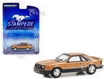 1980 Ford Mustang Cobra Dark Chamois Brown Metallic with Hood Graphic "The Drive Home to the Mustang Stampede" Series 1 1/64 Diecast Model Car by Gre