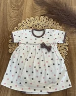Sukničkobody krátký rukáv, Mamatti, Puntík, smetanové s potiskem, vel. 80 (9-12m)