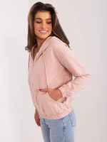 Light pink basic zip-up hoodie