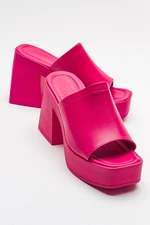 LuviShoes ANSER Women's Fuchsia Heeled Slippers