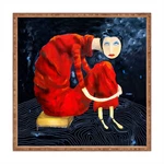 Drewniana taca dekoracyjna Red Lady, 40x40 cm