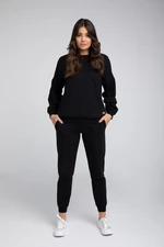 Parma women's long sleeve set, long pants - black