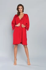Samaria bathrobe with 3/4 sleeves - red