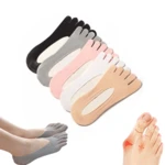 1 Pairs Women Orthopedic Compression Toe Socks, Full Toe Yoga Sock with Gel Tab, Soft Breathable Five Finger Socks