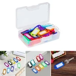 50 Pack of Durable Plastic Key Tags Keychains for Easy Key Organization