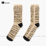 Bach | Original Handwritten Score By Johann Sebastian Bach Socks Thin Socks Women Personalized Custom 360° Digital Print