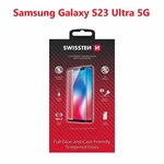 Tvrzené sklo Swissten Full Glue, Color Frame, Case Friendly pro Samsung Galaxy S23 Ultra, černá