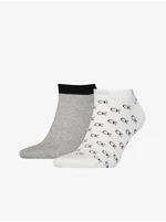 Calvin Klein Set of two pairs of men's patterned socks in grey and white Cal - Men