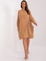 Camel oversize midi dress