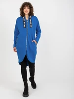 Women's Long Zippered Hoodie - Blue