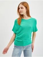 Light green women's sweater with short sleeves ORSAY