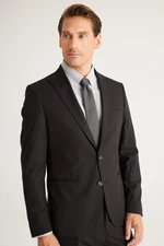 ALTINYILDIZ CLASSICS Men's Black Extra Slim Fit Slim Fit Swallow Collar Suit ALTINYILDIZ CLASSICS Men's Black Extra Slim Fit Slim Fit Swallow Collar Suit