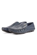 Ducavelli Attic Genuine Leather Men's Casual Shoes, Rok Loafers Shoes Navy.