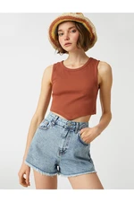 Koton Crop Athlete V-Cut Cotton