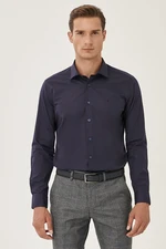 ALTINYILDIZ CLASSICS Men's Dark Navy Blue Easy-to-Iron Slim Fit Slim Fit Classic Collar Cotton Shirt. ALTINYILDIZ CLASSICS Men's Dark Navy Blue Easy-to-Iron Slim Fit Slim Fit Classic Collar Cotton Shirt.