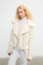 VATKALI Für lined leather jacket