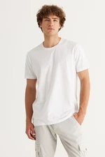 AC&Co / Altınyıldız Classics 100% Organic Cotton Men's White Slim Fit Slim Fit Crewneck T-Shirt.