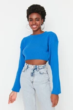 Trendyol Blue Super Crop Basic Knitwear Sweater