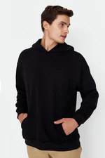 Trendyol Black Men's Oversized Hoodie Long Sleeve Sweatshirt.
