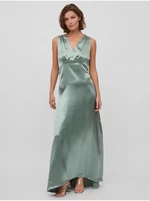 Green Ladies Satin Maxi-dresses VILA Sittas - Women