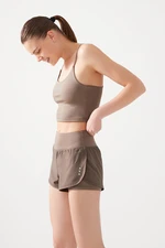 LOS OJOS Women's Khaki 2-layer Sports Shorts - Leggings with Shorts 2in1 LOS OJOS Women's Khaki 2-layer Sports Shorts - Leggings with Shorts 2in1