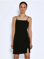 Black Ladies Basic Dress with Slit Noisy May Clara - Women