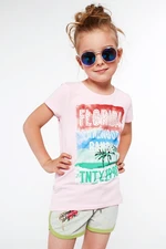 Girls' T-shirt with light pink print