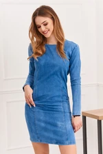 Denim dress with long sleeves