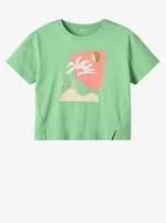 Light green girly T-shirt name it Flicka - Girls