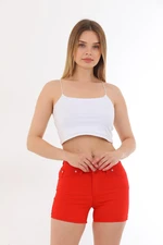 BİKELİFE Mini High Waist Lycra Stretchy Cotton Shorts & Bermuda