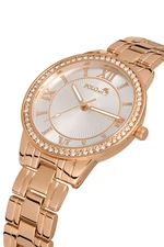 Polo Air Roman Numeral Single Row Luxury Stone Women's Wristwatch Copper Color