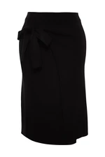 Trendyol Curve čierna predná detailná pletená sukňa