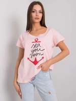 Light pink T-shirt with inscription