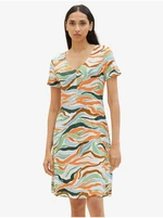 Orange and Green Women Patterned Dress Tom Tailor - Women