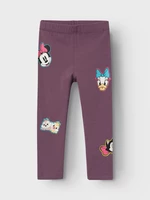 Purple Girly Patterned Leggings Name It Jerassa Minnie - Girls